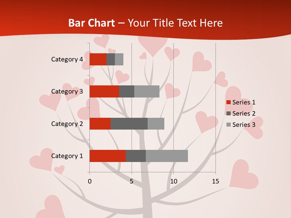A Tree With Hearts On It With A Red Background PowerPoint Template