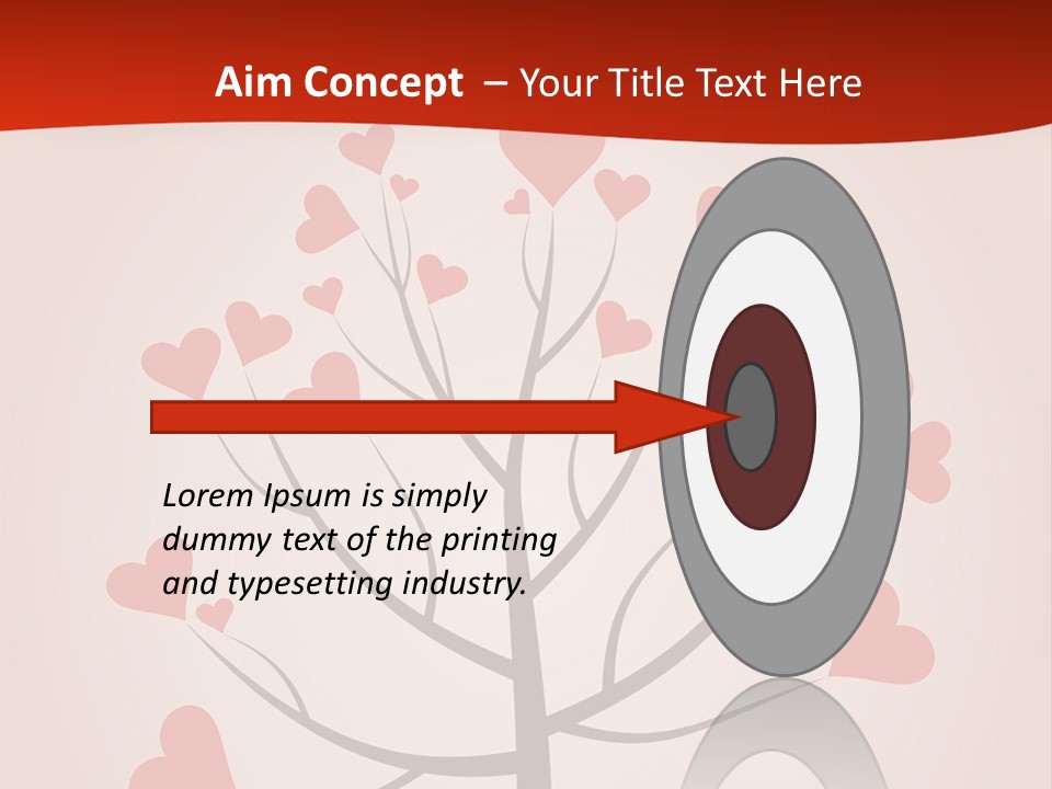 A Tree With Hearts On It With A Red Background PowerPoint Template