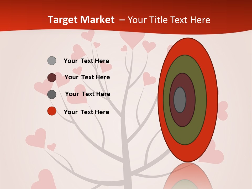 A Tree With Hearts On It With A Red Background PowerPoint Template