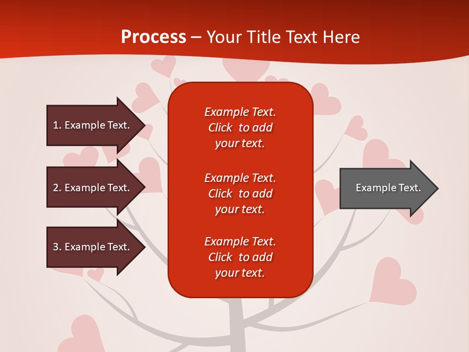 A Tree With Hearts On It With A Red Background PowerPoint Template