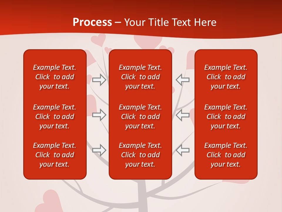 A Tree With Hearts On It With A Red Background PowerPoint Template