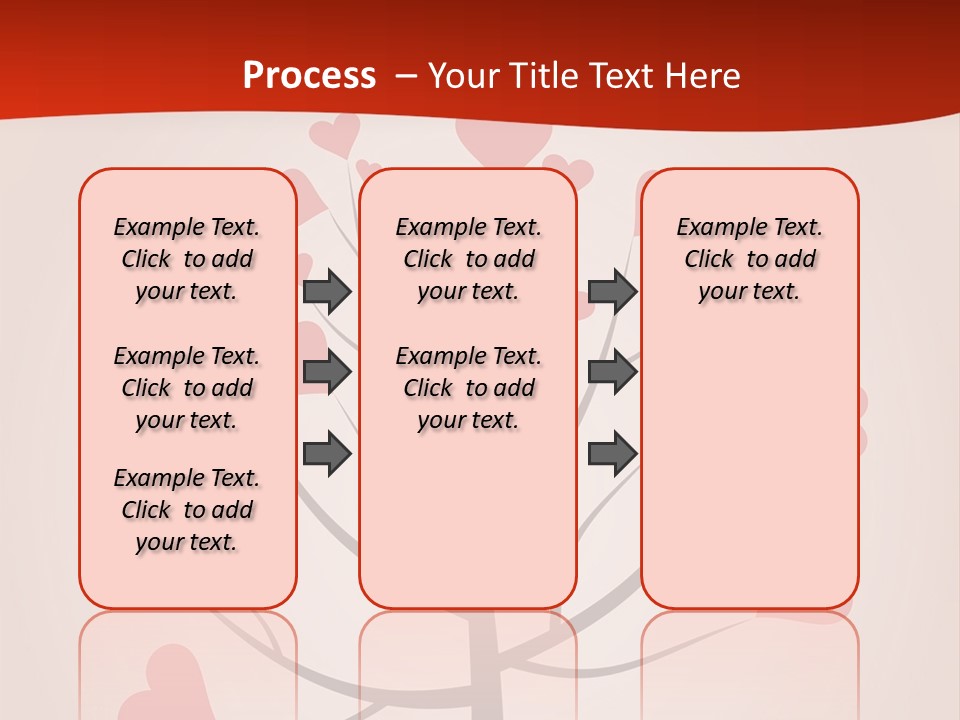A Tree With Hearts On It With A Red Background PowerPoint Template