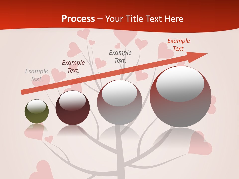 A Tree With Hearts On It With A Red Background PowerPoint Template