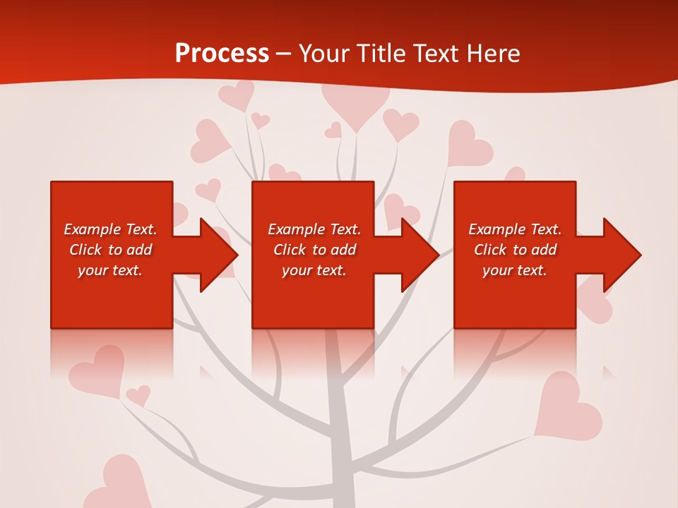 A Tree With Hearts On It With A Red Background PowerPoint Template