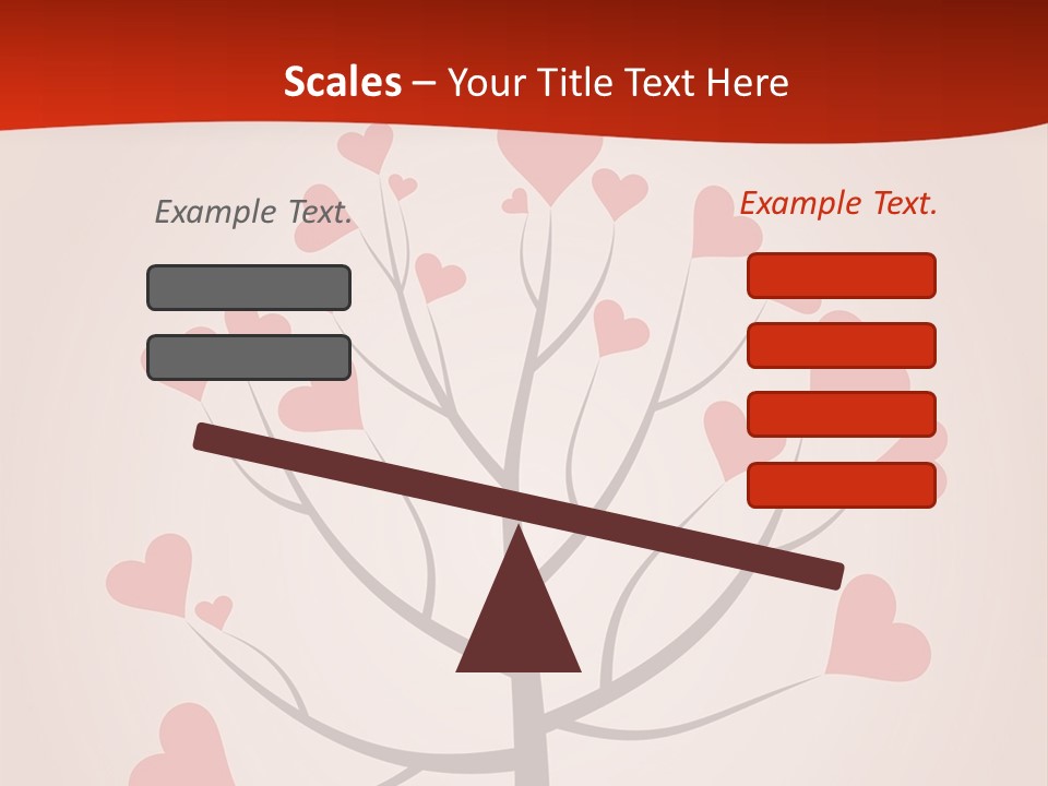 A Tree With Hearts On It With A Red Background PowerPoint Template
