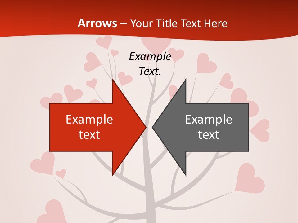 A Tree With Hearts On It With A Red Background PowerPoint Template