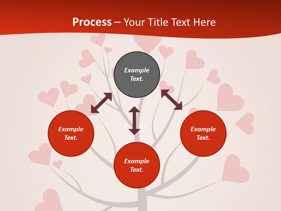 A Tree With Hearts On It With A Red Background PowerPoint Template