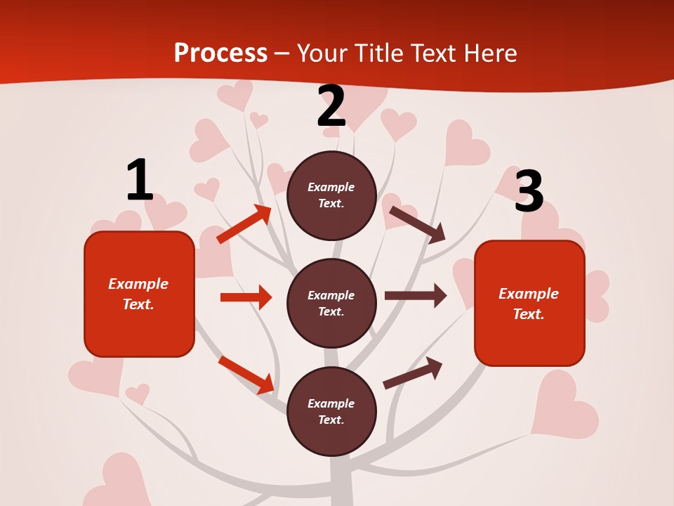 A Tree With Hearts On It With A Red Background PowerPoint Template