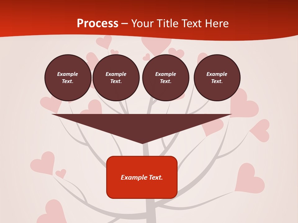 A Tree With Hearts On It With A Red Background PowerPoint Template