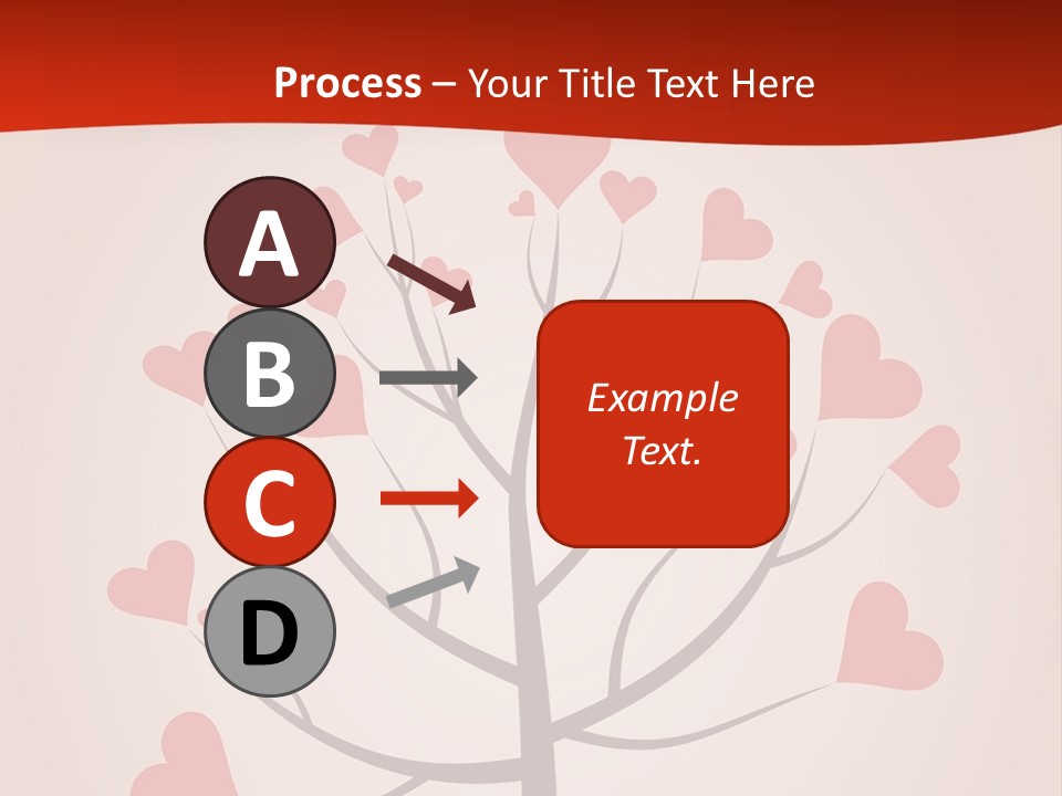 A Tree With Hearts On It With A Red Background PowerPoint Template