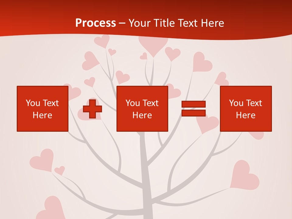 A Tree With Hearts On It With A Red Background PowerPoint Template