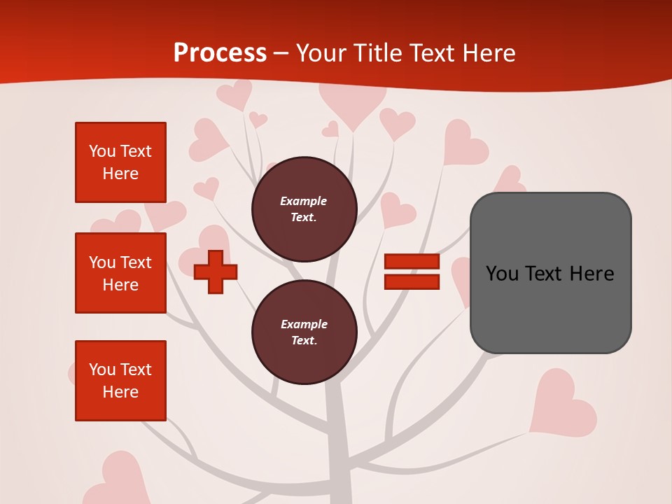 A Tree With Hearts On It With A Red Background PowerPoint Template