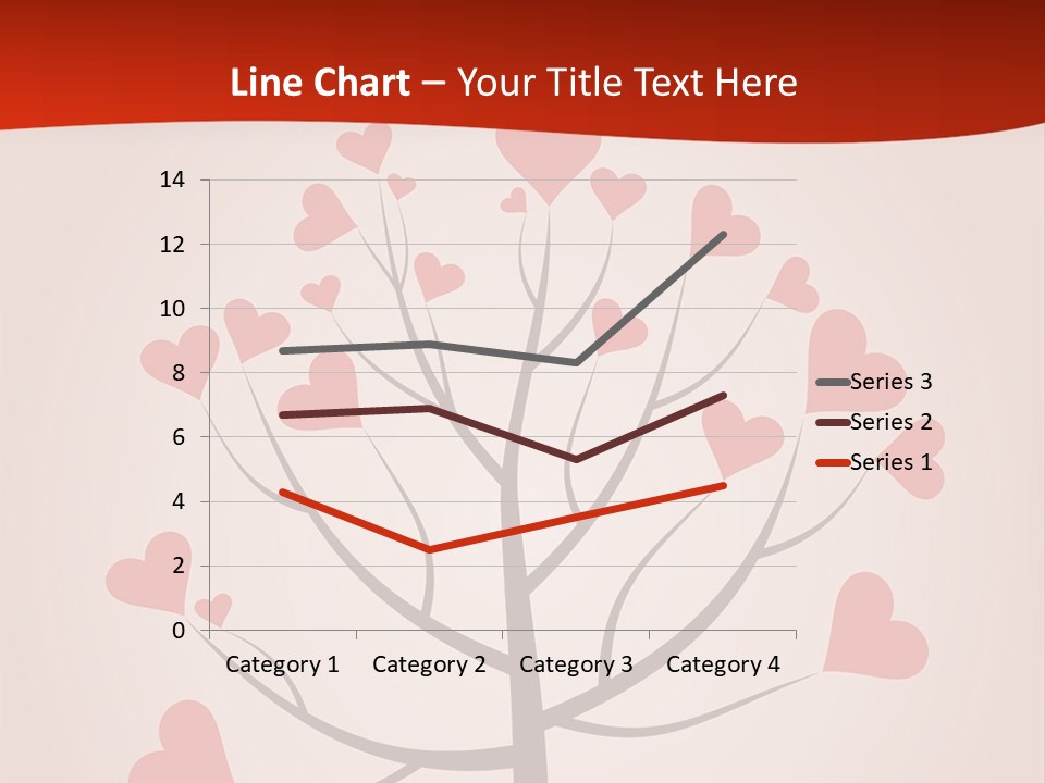 A Tree With Hearts On It With A Red Background PowerPoint Template