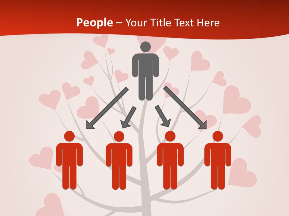 A Tree With Hearts On It With A Red Background PowerPoint Template