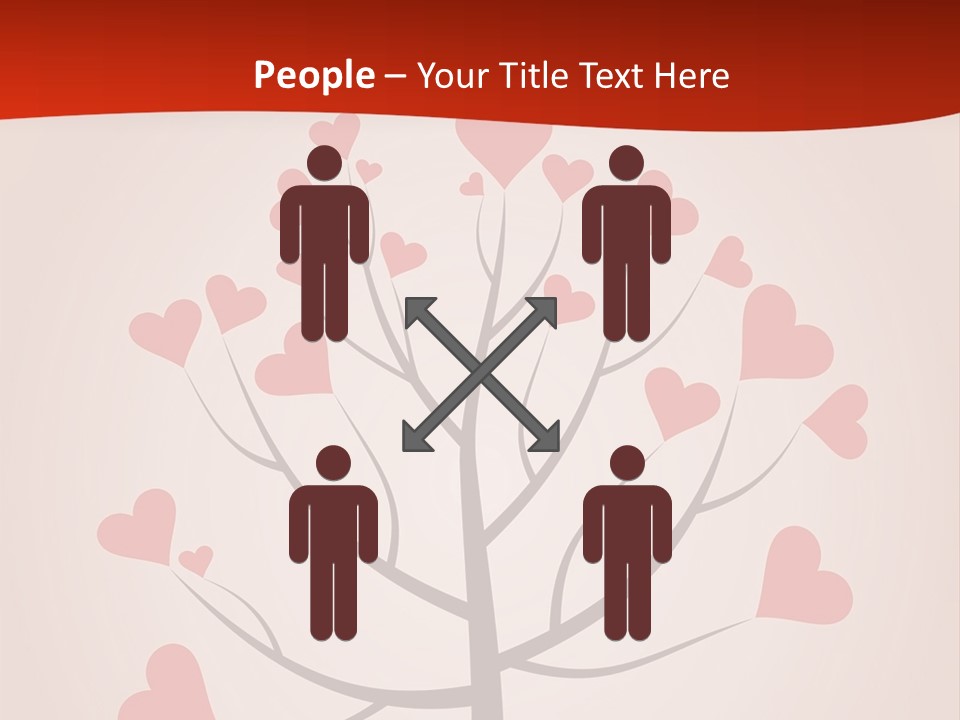 A Tree With Hearts On It With A Red Background PowerPoint Template