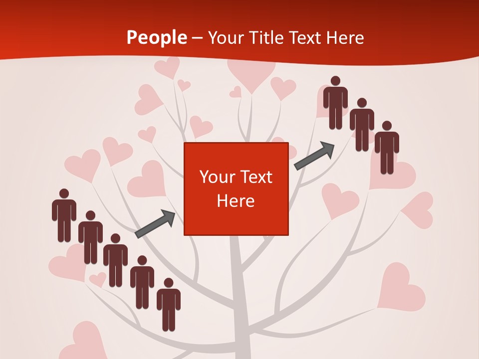 A Tree With Hearts On It With A Red Background PowerPoint Template