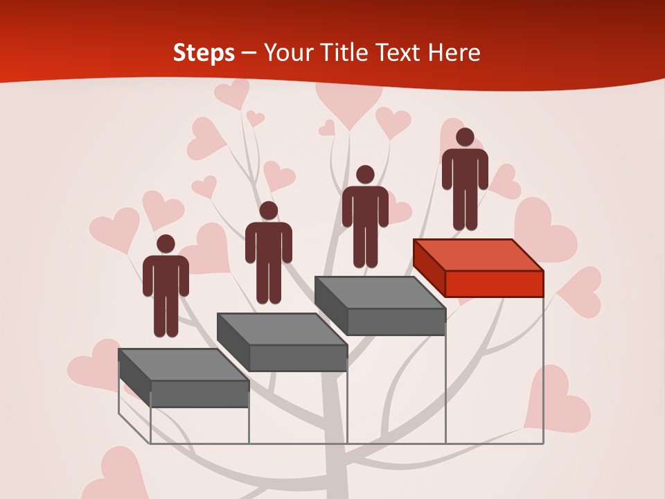 A Tree With Hearts On It With A Red Background PowerPoint Template