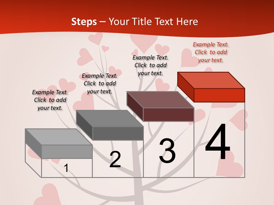 A Tree With Hearts On It With A Red Background PowerPoint Template