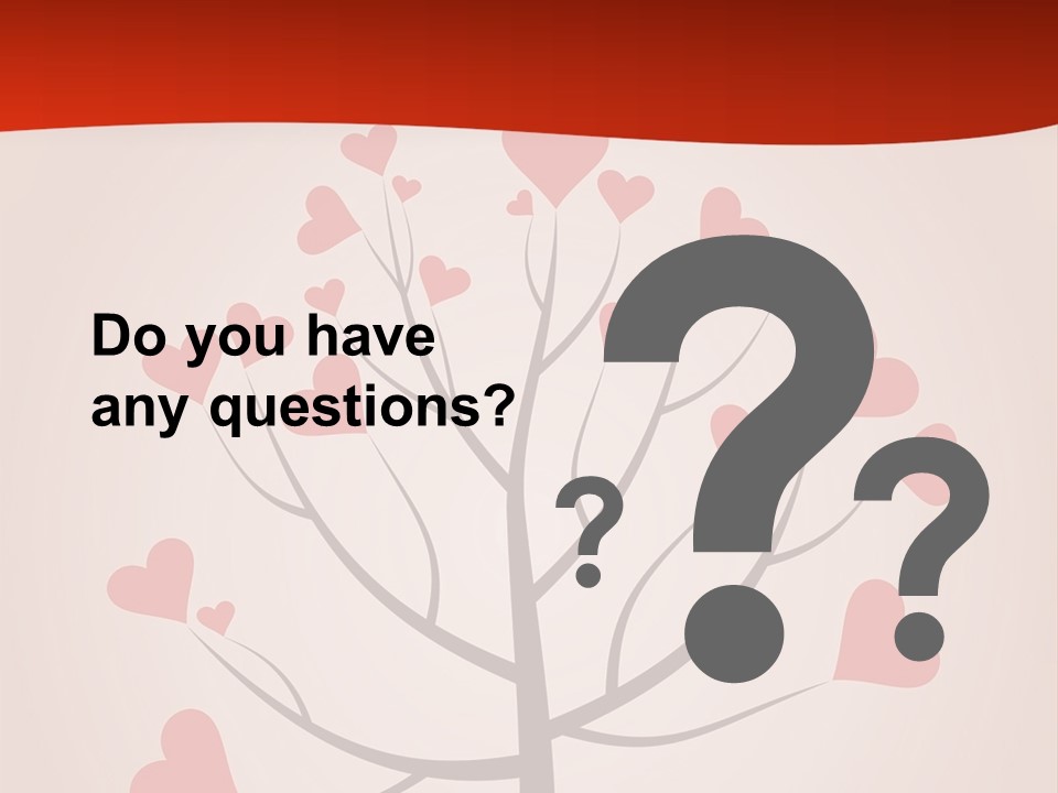 A Tree With Hearts On It With A Red Background PowerPoint Template