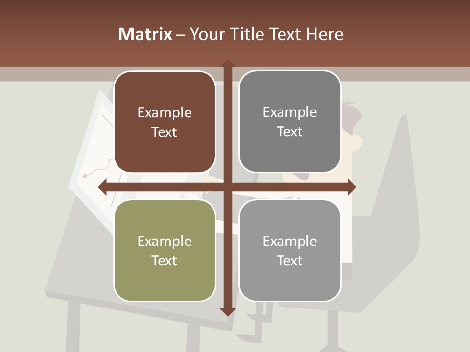 A Man Sitting At A Desk With A Cup Of Coffee On It PowerPoint Template