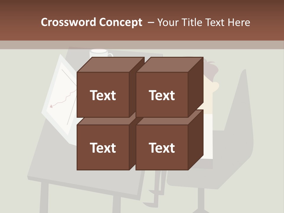 A Man Sitting At A Desk With A Cup Of Coffee On It PowerPoint Template