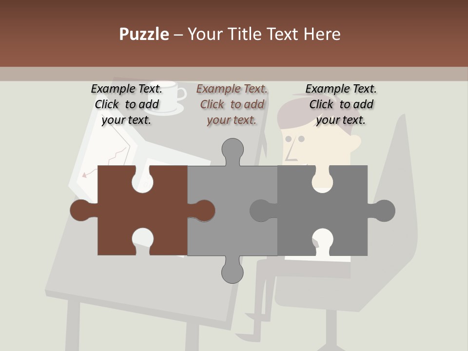 A Man Sitting At A Desk With A Cup Of Coffee On It PowerPoint Template