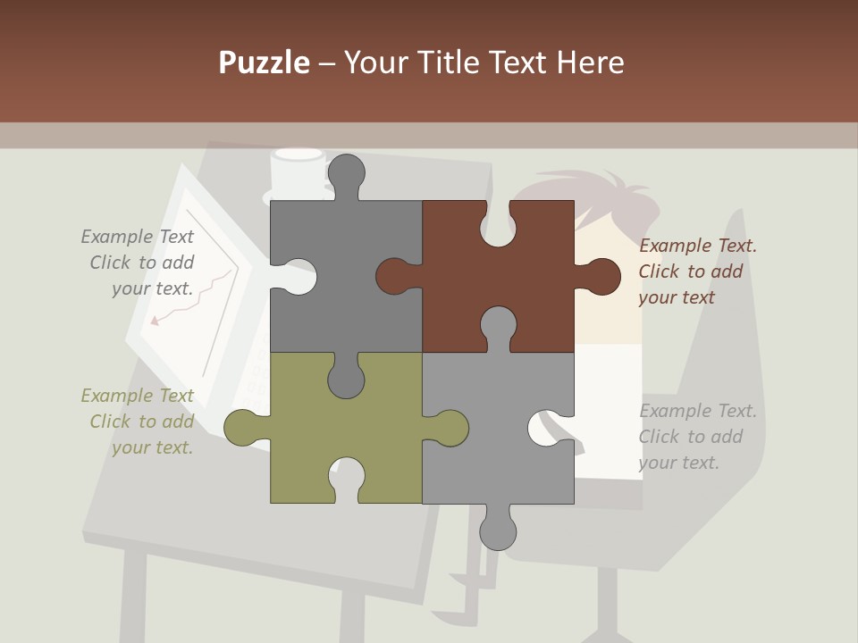 A Man Sitting At A Desk With A Cup Of Coffee On It PowerPoint Template