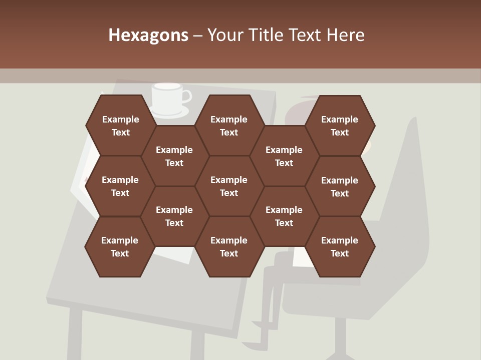 A Man Sitting At A Desk With A Cup Of Coffee On It PowerPoint Template