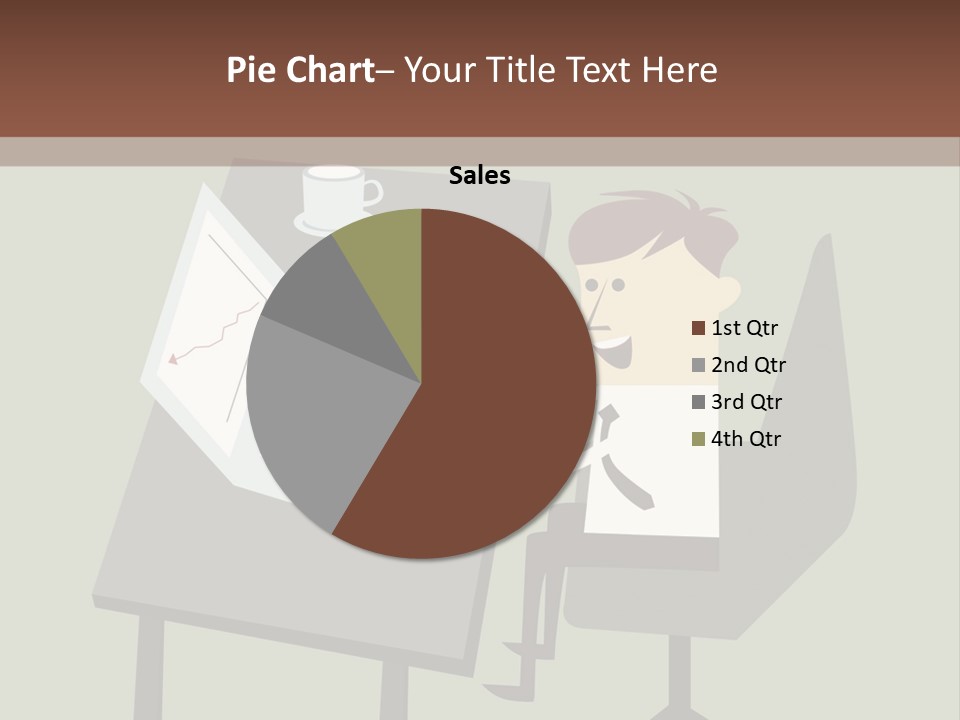 A Man Sitting At A Desk With A Cup Of Coffee On It PowerPoint Template