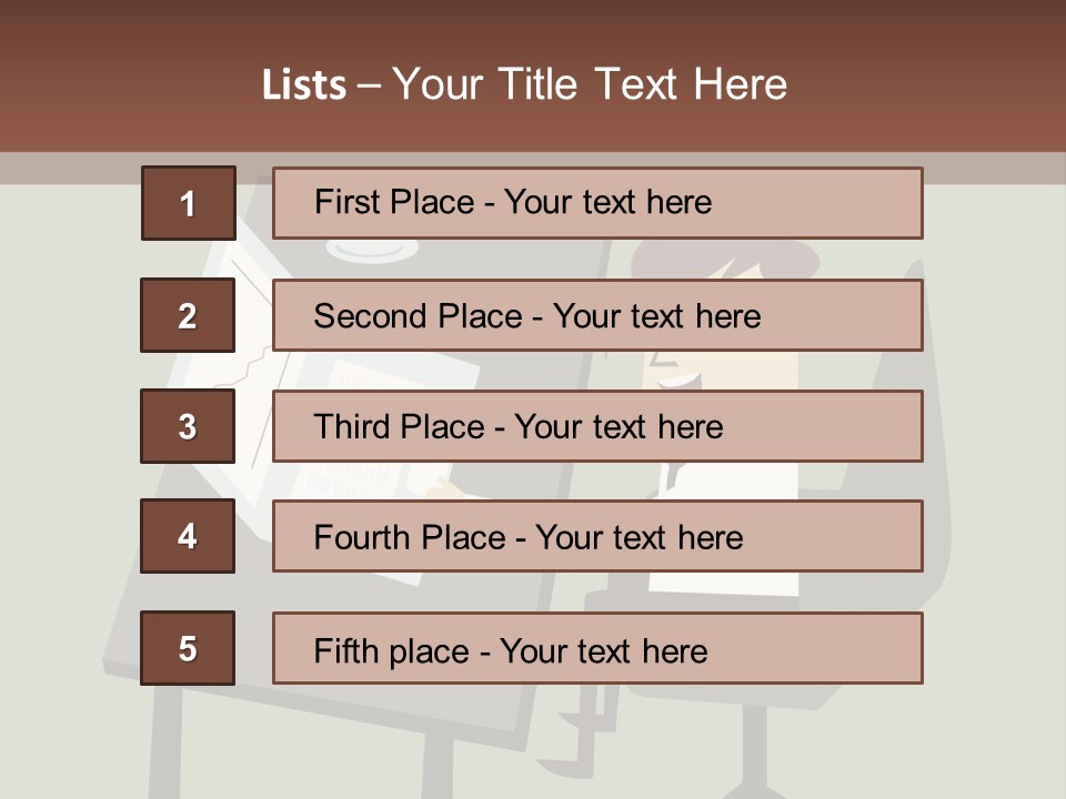 A Man Sitting At A Desk With A Cup Of Coffee On It PowerPoint Template