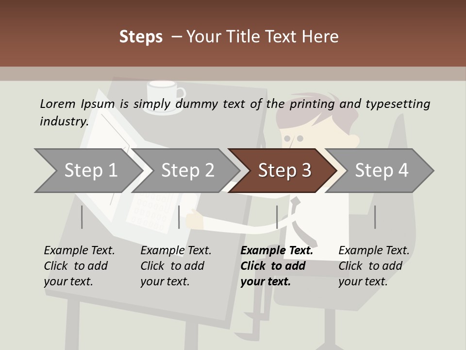 A Man Sitting At A Desk With A Cup Of Coffee On It PowerPoint Template