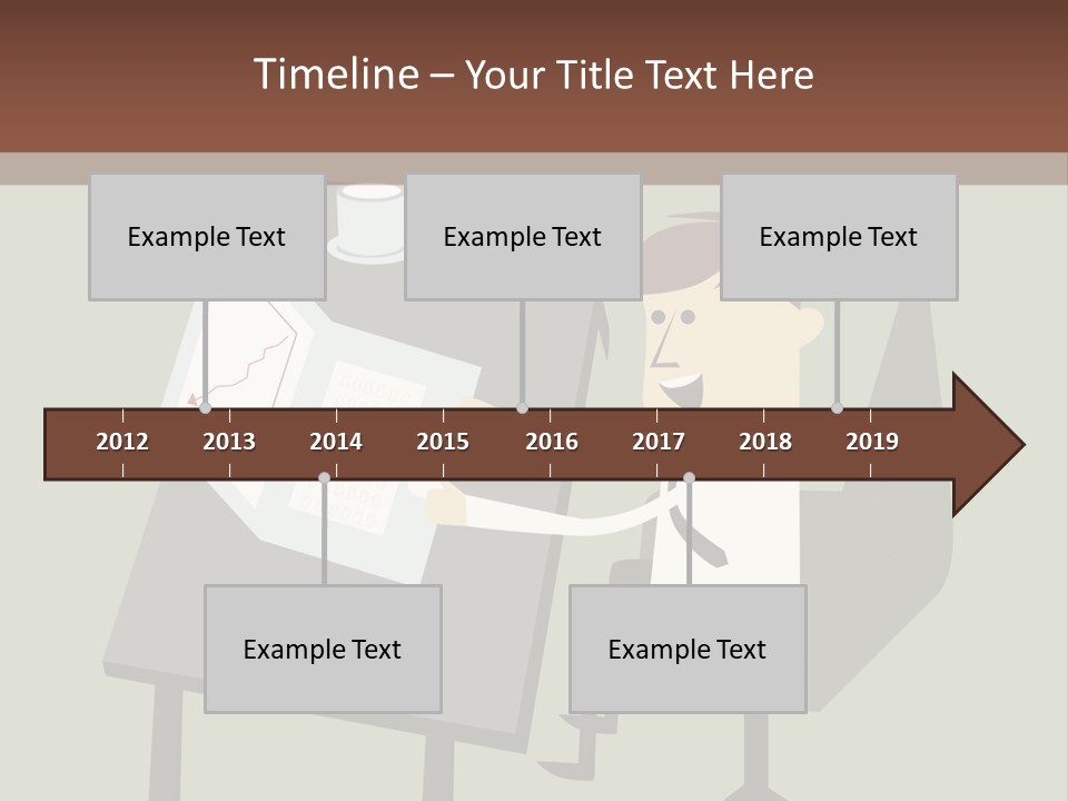 A Man Sitting At A Desk With A Cup Of Coffee On It PowerPoint Template