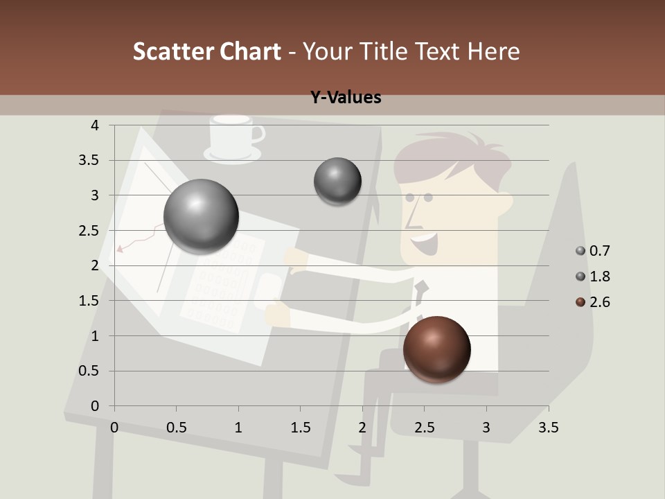 A Man Sitting At A Desk With A Cup Of Coffee On It PowerPoint Template