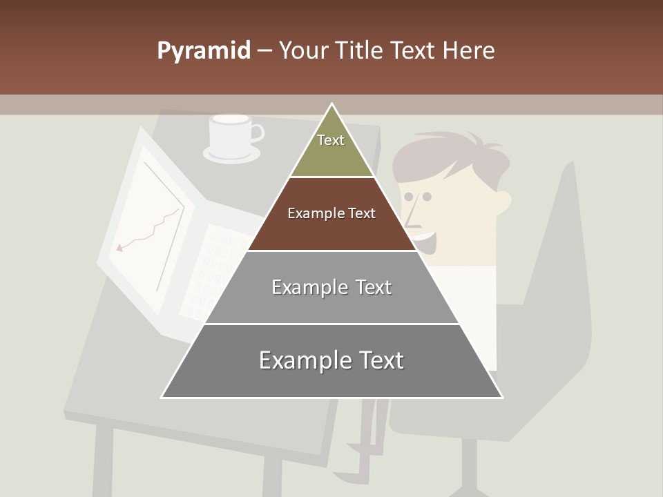 A Man Sitting At A Desk With A Cup Of Coffee On It PowerPoint Template