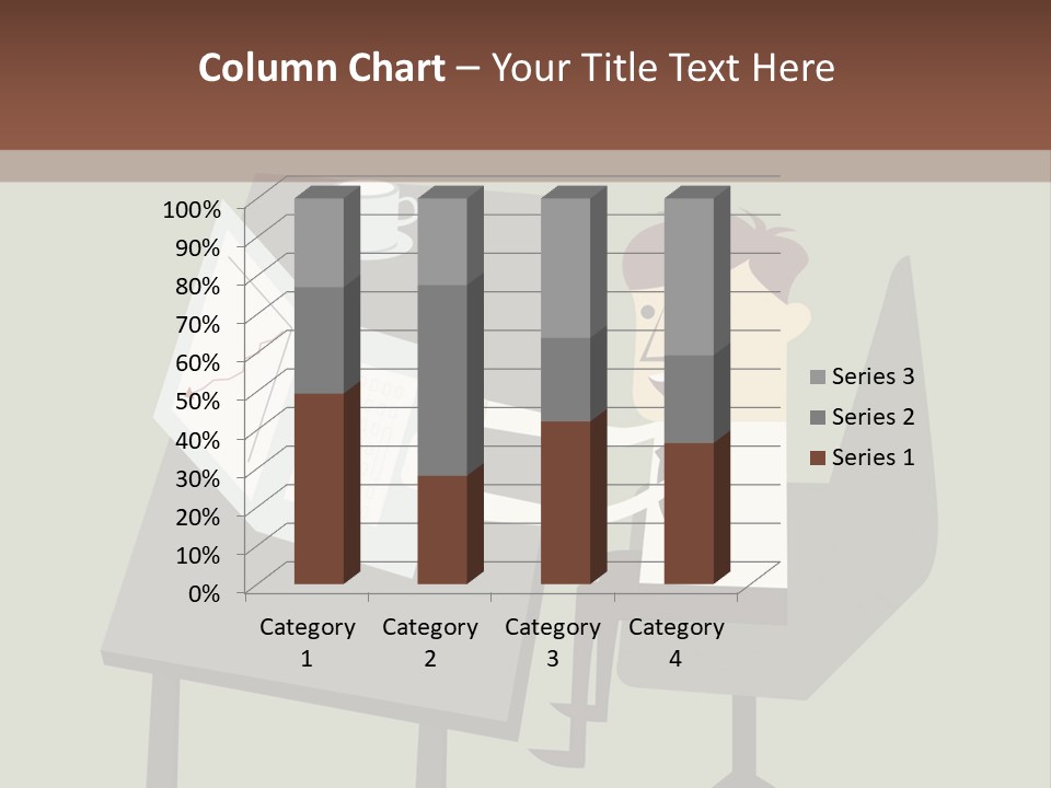 A Man Sitting At A Desk With A Cup Of Coffee On It PowerPoint Template