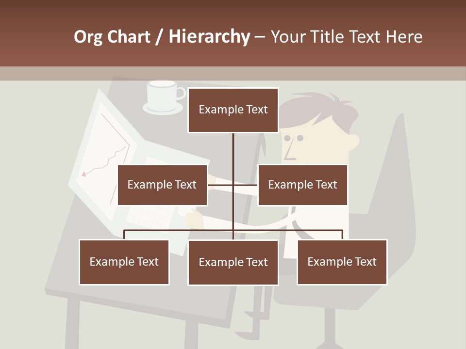A Man Sitting At A Desk With A Cup Of Coffee On It PowerPoint Template