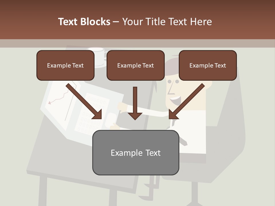 A Man Sitting At A Desk With A Cup Of Coffee On It PowerPoint Template