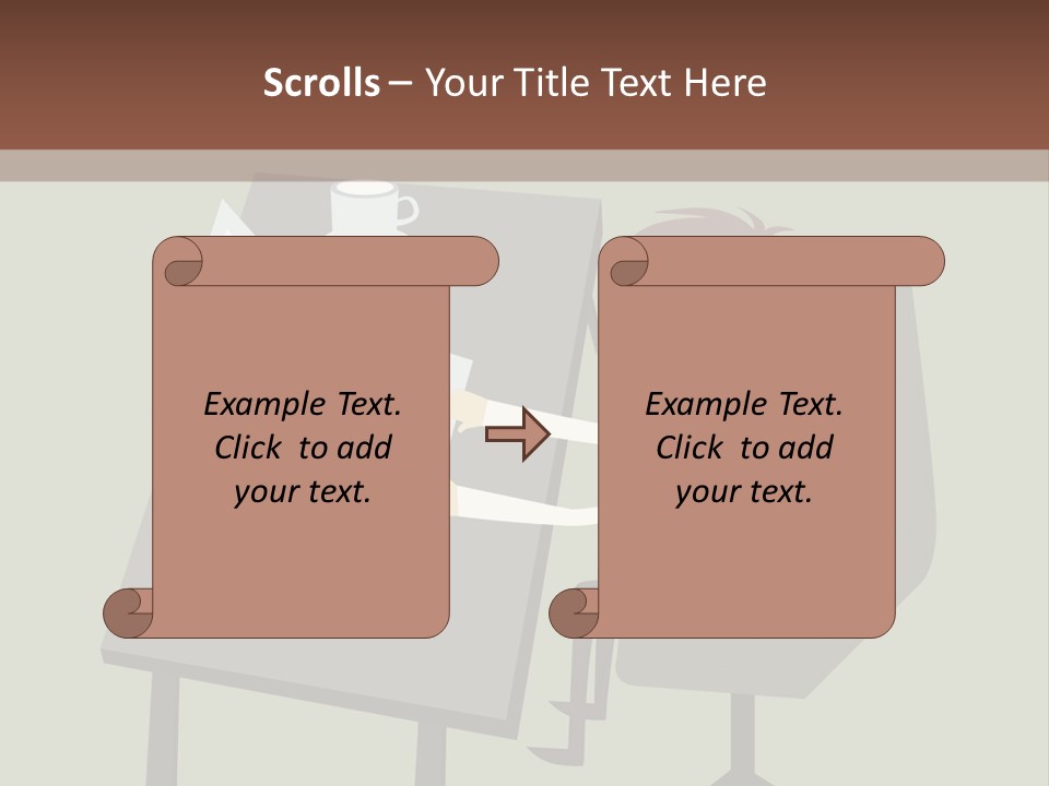 A Man Sitting At A Desk With A Cup Of Coffee On It PowerPoint Template