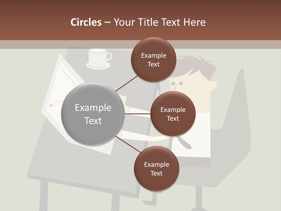A Man Sitting At A Desk With A Cup Of Coffee On It PowerPoint Template
