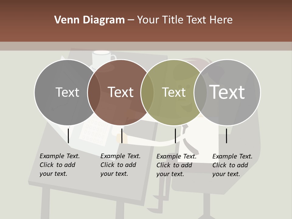 A Man Sitting At A Desk With A Cup Of Coffee On It PowerPoint Template