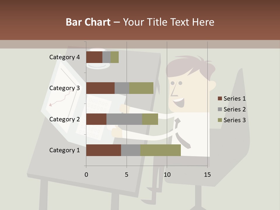 A Man Sitting At A Desk With A Cup Of Coffee On It PowerPoint Template