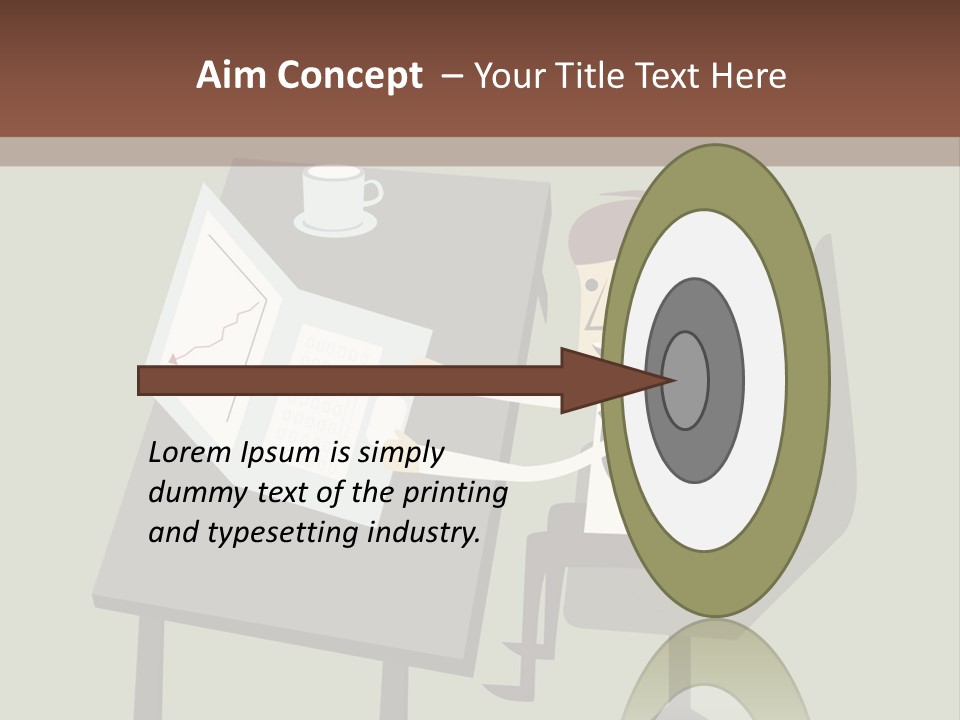 A Man Sitting At A Desk With A Cup Of Coffee On It PowerPoint Template