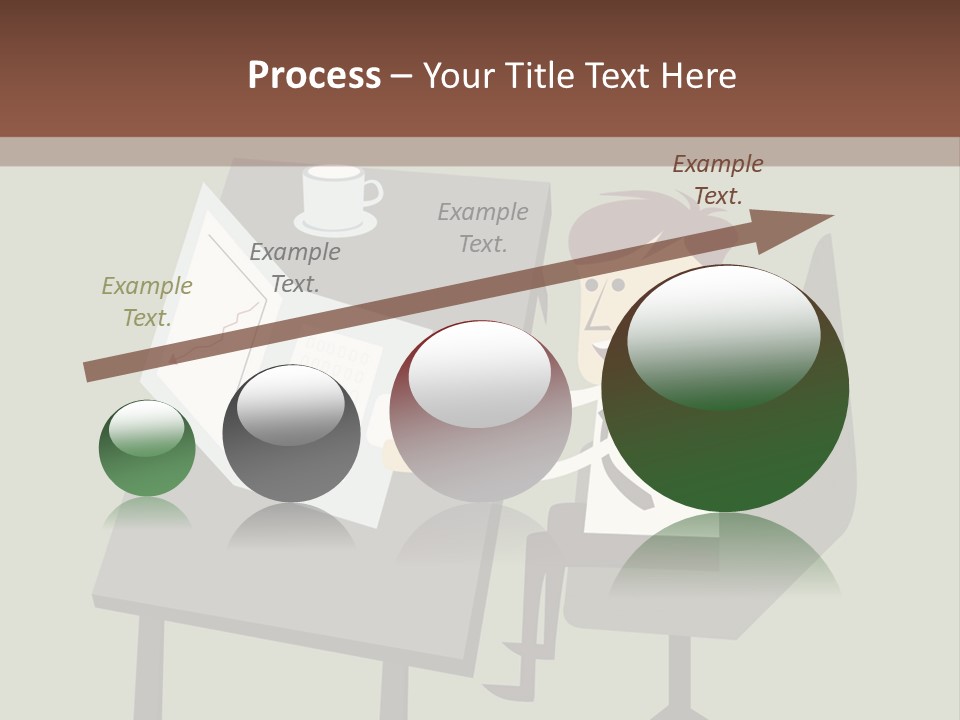 A Man Sitting At A Desk With A Cup Of Coffee On It PowerPoint Template