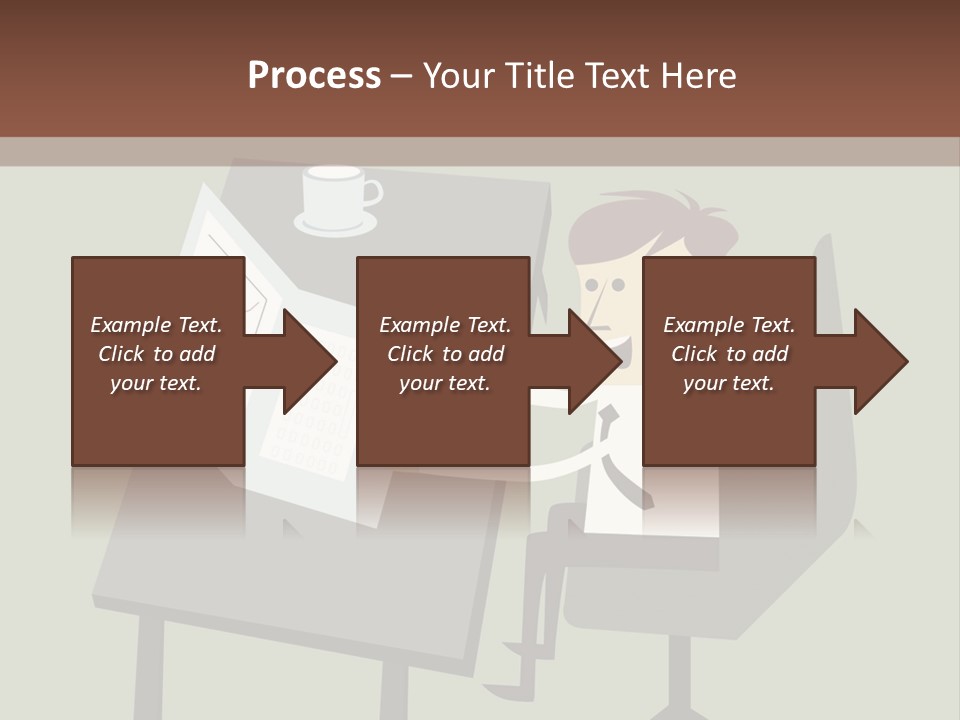 A Man Sitting At A Desk With A Cup Of Coffee On It PowerPoint Template