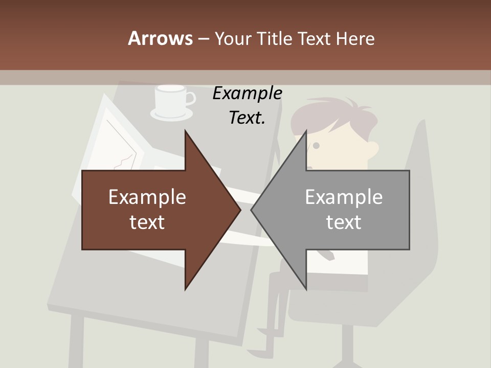 A Man Sitting At A Desk With A Cup Of Coffee On It PowerPoint Template