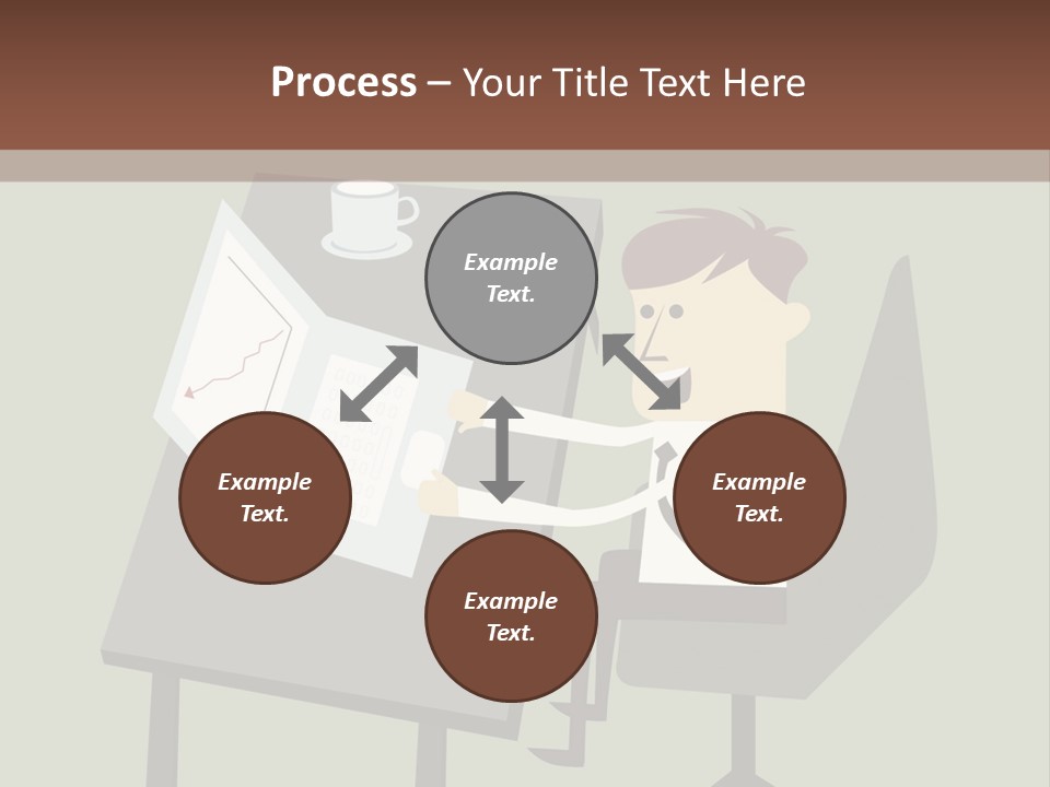 A Man Sitting At A Desk With A Cup Of Coffee On It PowerPoint Template