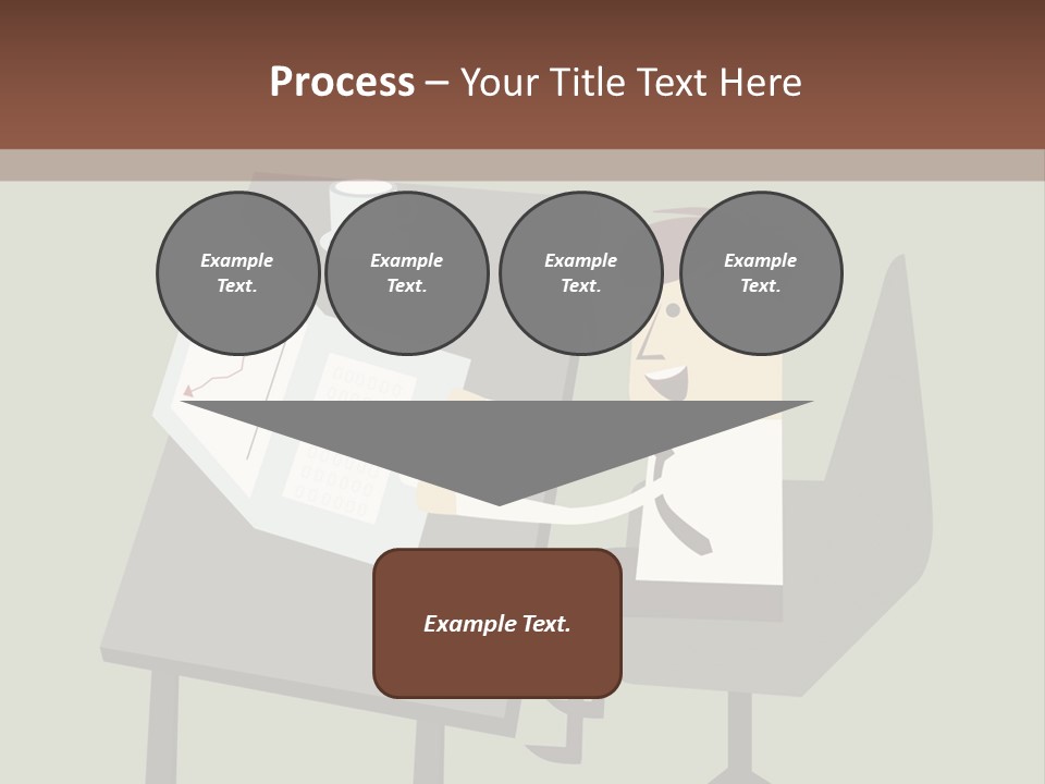 A Man Sitting At A Desk With A Cup Of Coffee On It PowerPoint Template