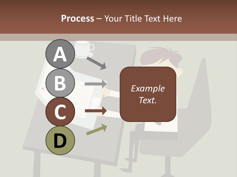 A Man Sitting At A Desk With A Cup Of Coffee On It PowerPoint Template