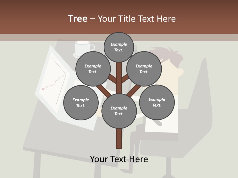 A Man Sitting At A Desk With A Cup Of Coffee On It PowerPoint Template