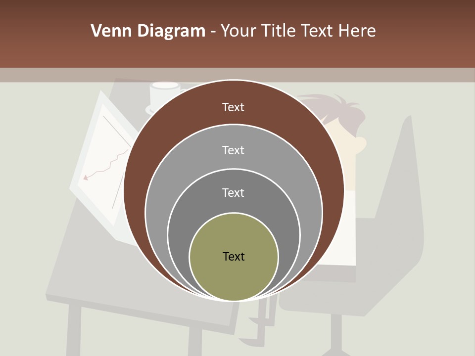 A Man Sitting At A Desk With A Cup Of Coffee On It PowerPoint Template
